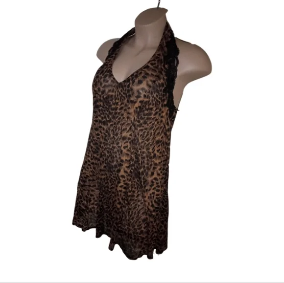 Animal print halter back nighty - Picture 3 of 6